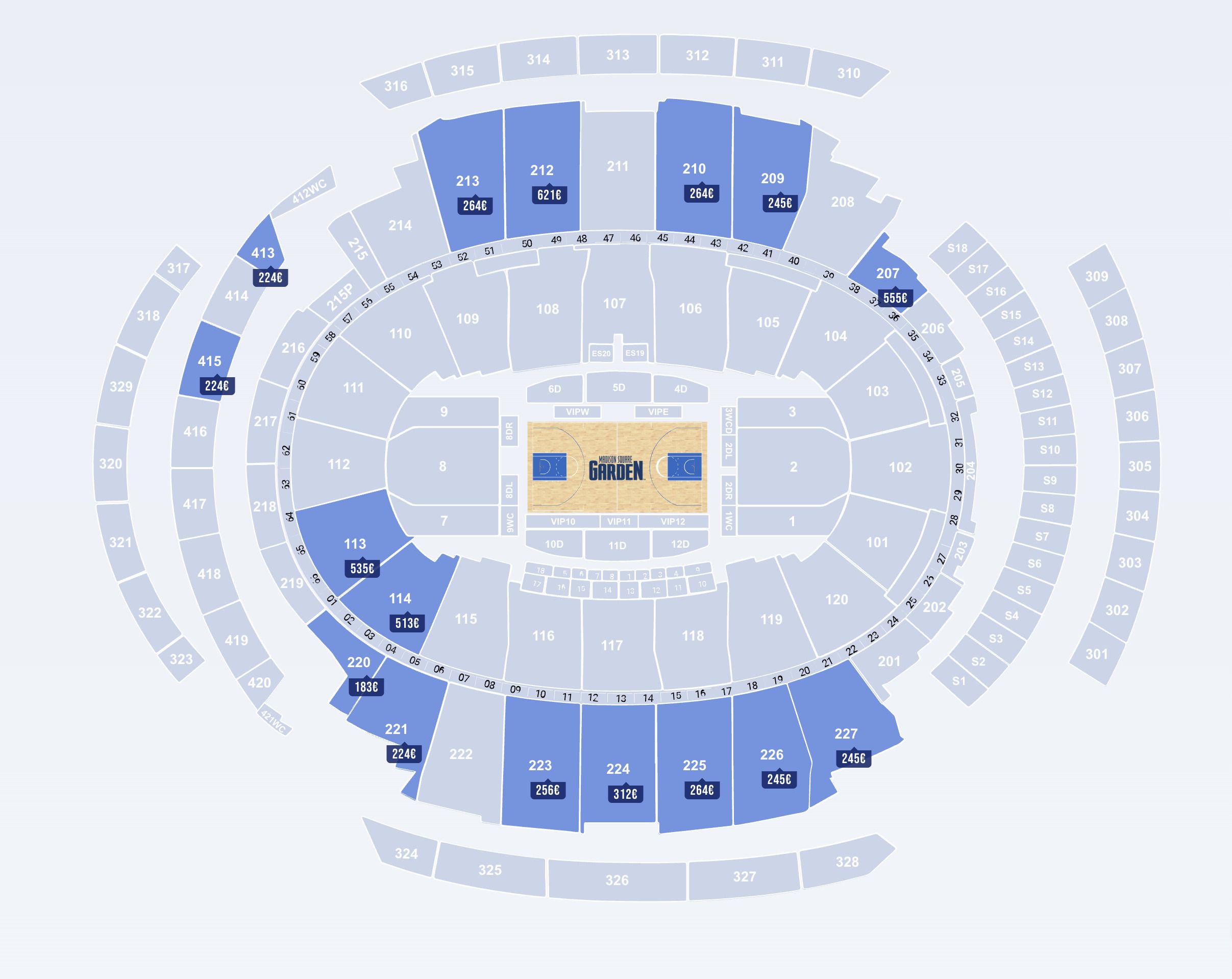 plan salle madison square garden
